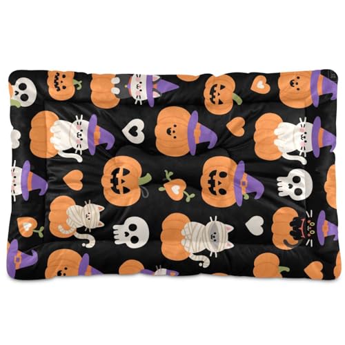Orange Evil Hundebett, waschbar, weich, rutschfest, für mittelgroße und große Hunde, 91,4 x 61 cm, Weiß von Yoogain