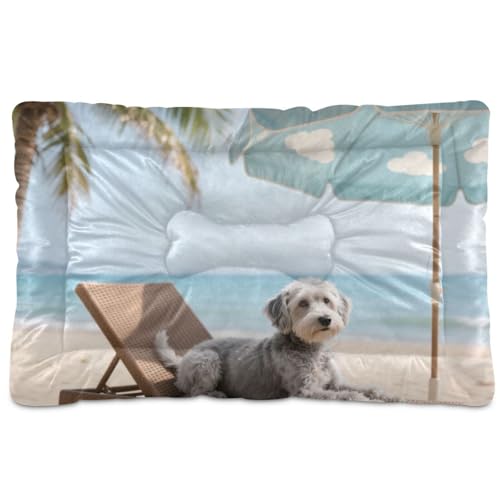 Schlafmatte für Hunde, waschbar, weich, bequem, rutschfeste Unterseite, Haustierbett für große, mittelgroße und kleine Hunde, 91,4 x 61 cm von Yoogain