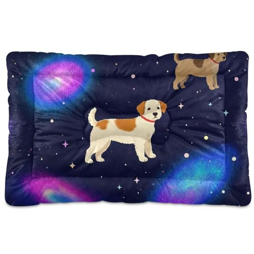 Universe Stars Hundebett, waschbar, rutschfest, weich, bequem, für mittelgroße und große Hunde, 91,4 x 61 cm von Yoogain