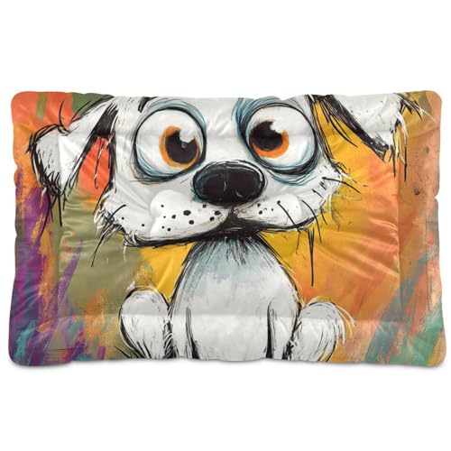 Waschbare Haustiermatratze mit Cartoon-Motiv, weich, rutschfest, für mittelgroße und große Hunde, 91,4 x 61 cm von Yoogain