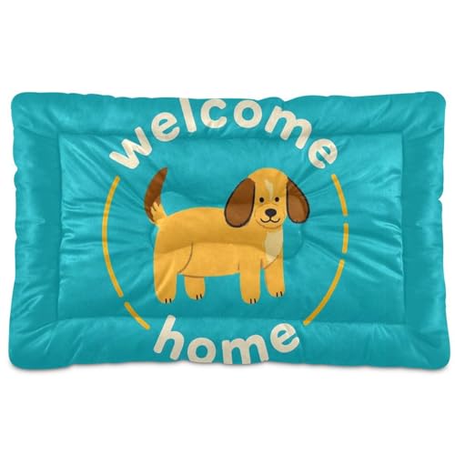 Welcome Home Hundebett, waschbar, weich, bequem, rutschfeste Unterseite, für große, mittelgroße und kleine Hunde, 91,4 x 61 cm von Yoogain
