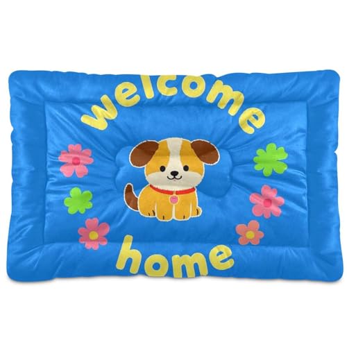Welcome Home Hundematratze, waschbar, weich, rutschfest, für große, mittelgroße und kleine Hunde, 91,4 x 61 cm von Yoogain