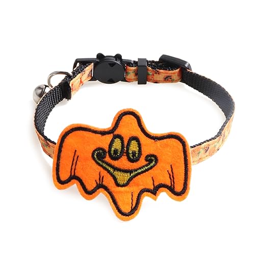 Yooghuge Katzenhalsbänder, Halloween-Katzenhalsband, verstellbares Hundehalsband mit Glocken, Kürbismuster, Kätzchenhalsband, Katzen, Festival, Kostüm, Foto-Outfit für Katzen, Welpen, kleine, Yooghuge Katzenhalsbänder, Halloween-Katzenhalsband, verstellbares Hundehalsband mit Glocken, Kürbismuster, Kätzchenhalsband, Katzen, Festival, Kostüm, Foto-Outfit für Katzen, Welpen, kleine, von Yooghuge