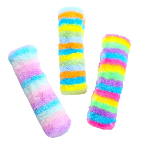 Yooghuge Weiches Katzenkissen, gefülltes Katzenminz-Krawatte, Regenbogenfarben, Spielspielzeug für Katzen, beruhigendes Kissen, für den Innenbereich, Kuschelspielzeug, Katzenminzspielzeug, von Yooghuge