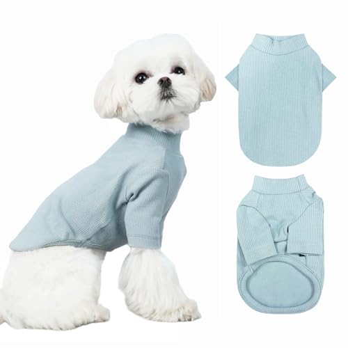 Yoolhamy Fleece-Pullover für kleine Hunde, Chihuahua, Herbst und Winter, hoher Kragen, warme Welpenkleidung, weiche Baumwolle, Haustierpullover, Mantel für kleine, mittelgroße Hunde, Katzen (Blau, M) Yoolhamy Fleece-Pullover für kleine Hunde, Chihuahua, Herbst und Winter, hoher Kragen, warme Welpenkleidung, weiche Baumwolle, Haustierpullover, Mantel für kleine, mittelgroße Hunde, Katzen (Blau, M) von Yoolhamy