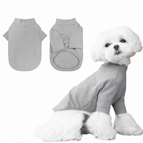 Yoolhamy Fleece-Pullover für kleine Hunde, Chihuahua, Herbst und Winter, hoher Kragen, warme Welpenkleidung, weiche Baumwolle, Haustierpullover, Mantel für kleine, mittelgroße Hunde, Katzen (Grau, S) Yoolhamy Fleece-Pullover für kleine Hunde, Chihuahua, Herbst und Winter, hoher Kragen, warme Welpenkleidung, weiche Baumwolle, Haustierpullover, Mantel für kleine, mittelgroße Hunde, Katzen (Grau, S) von Yoolhamy