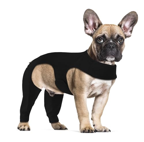 Yoolhamy Chirurgie-Genesungsanzug, Bein-Wundschutz-Bandage, bequeme Ellbogenschutz, Kegel-Alternative für Hunde, verhindert Lecken, Beißen, langärmelige Unterstützung (Schwarz, S) von Yoolhamy
