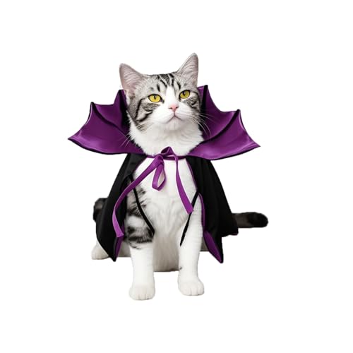 Yoolhamy Hunde-Halloween-Kostüm, Haustierumhang für kleine Welpen, Hunde, Katze, lustiges Fledermaus, rot und schwarz, Halloween-Kostüme mit Nackenpanzer, verstellbarer Riemen, Idee für Vampir-Party Yoolhamy Hunde-Halloween-Kostüm, Haustierumhang für kleine Welpen, Hunde, Katze, lustiges Fledermaus, rot und schwarz, Halloween-Kostüme mit Nackenpanzer, verstellbarer Riemen, Idee für Vampir-Party von Yoolhamy