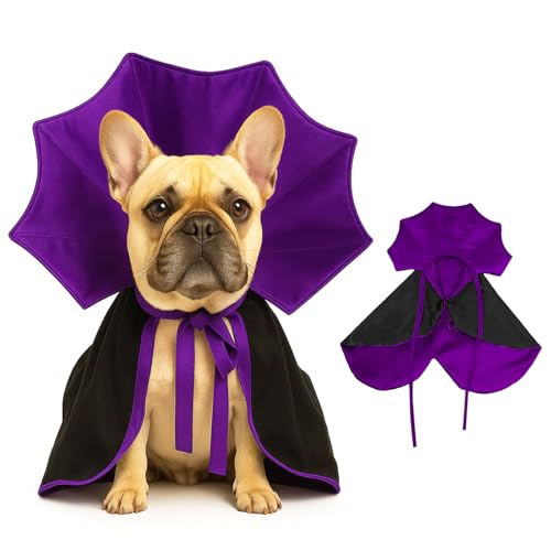 Yoolhamy Hunde-Halloween-Kostüm, Haustierumhang für mittelgroße und große Hunde, lustiges rot-schwarzes Halloween-Kostüm mit Nackenpanzer, verstellbarer Riemen, Idee für Vampir-Party, Cosplay von Yoolhamy