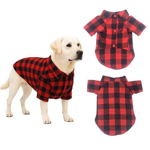 Yoolhamy Hunde-Shirt, kariert, niedlich, weich, Weihnachtskleidung, lässiges Kostüm für kleine, mittelgroße und große Hunde, Größe XL, Rot Yoolhamy Hunde-Shirt, kariert, niedlich, weich, Weihnachtskleidung, lässiges Kostüm für kleine, mittelgroße und große Hunde, Größe XL, Rot von Yoolhamy