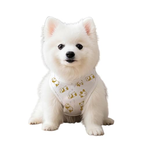 Yoolhamy Hundekleidung für kleine Hunde, Chihuahua-T-Shirt, Sommer, Herbst, Panda-Druck, dehnbare Outfits, Pullover für Pudel, Schnauzer, Shih Tzu, Yorkie (braunes T-Shirt, M) von Yoolhamy