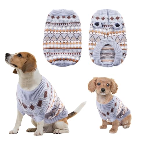 Yoolhamy Hundepullover, Weihnachten Pullover für Kleine mittelgroße Hunde Weihnachtspullover Hund Dicken Hundepulli Warm Hunde Pullis für Chihuahua Französische Bulldogge (Blau, XL) von Yoolhamy