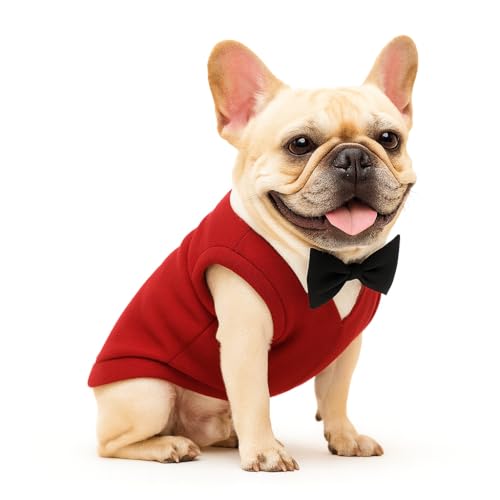 Yoolhamy Hundepullover mit Fliege, Winterkleidung, Haustier-Smoking-Outfits für kleine und mittelgroße Hunde, warmer Fleece-Pullover für Chihuahua, Schnauzer, Shih Tzu, Yorkie, Weihnachten, Geburtstag Yoolhamy Hundepullover mit Fliege, Winterkleidung, Haustier-Smoking-Outfits für kleine und mittelgroße Hunde, warmer Fleece-Pullover für Chihuahua, Schnauzer, Shih Tzu, Yorkie, Weihnachten, Geburtstag von Yoolhamy