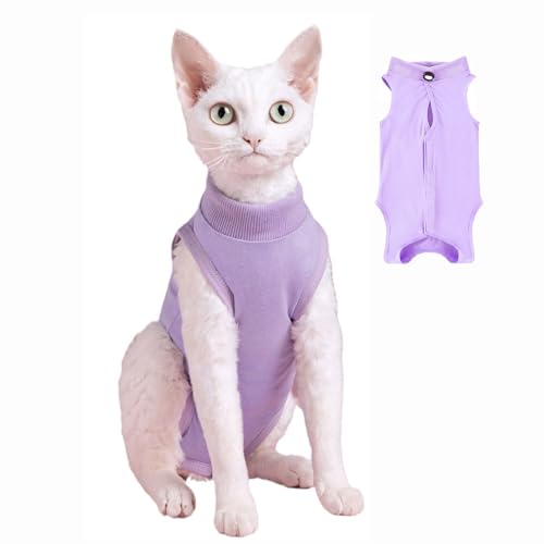 Yoolhamy Professioneller Genesungsanzug für Katzen, Body für Operation und Kastration, E-Halsband-Alternative, Anti-Leck-Wunde für Bauchwunden von Yoolhamy