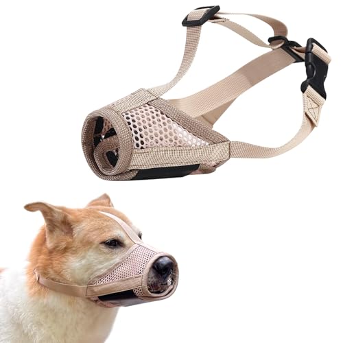 Yoolhamy Maulkorb Mittlere Hunde, Kleine Große Verstellbarer Dog Muzzle, Atmungsaktive Haustier Maske Hundetraining, for Labrador Chihuahua Anti Giftköder Maulkorb von Yoolhamy