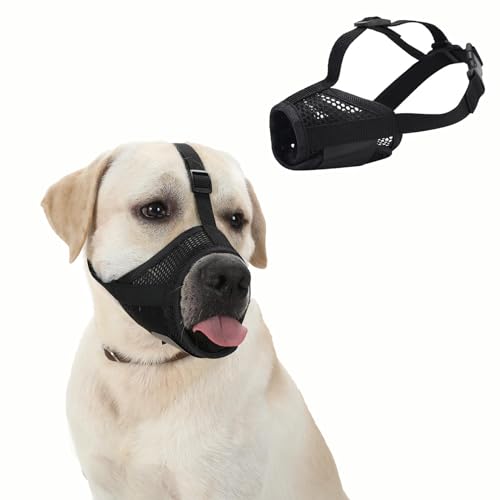 Yoolhamy Maulkorb Mittlere Hunde, Kleine Große Verstellbarer Dog Muzzle, Atmungsaktive Haustier Maske Hundetraining, for Labrador Chihuahua Anti Giftköder Maulkorb von Yoolhamy