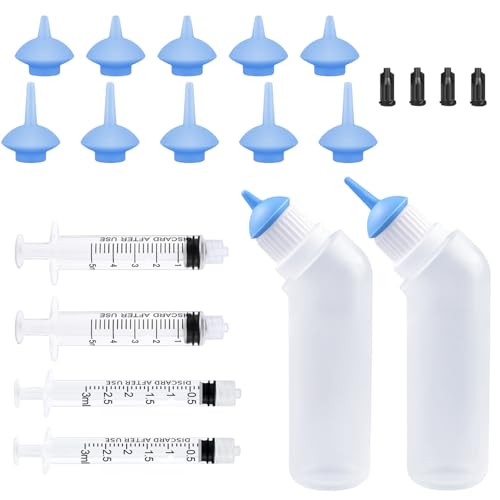 Yoolight 20PCS Haustier Stillflasche mit blauem Ersatz Mini Nippel Fütterungsflasche, Fütterungs-Kit für Kätzchen Welpen für Neugeborene Kätzchen, Welpen, Kleintiere, von Yoolight