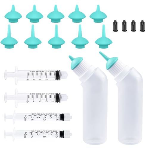 Yoolight 20PCS Haustier-Stillflasche mit grüner Ersatz-Mini-Nippel-Fütterungsflasche, Fütterungs-Kit für Kätzchen Welpen für Neugeborene Kätzchen, Welpen, Kleintiere von Yoolight