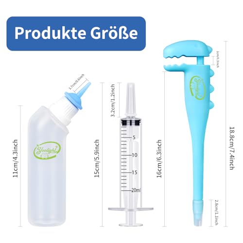 Yoolight Pet Pill Shooter, Pille Plunger Spender mit 20ml Spritzen und Stillflasche Feeder für Katzen, Hunde und Kleintiere (Blau) von Yoolight