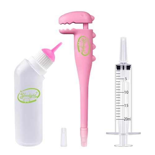 Yoolight Pet Pill Shooter, Pillenspender mit 20 ml Spritzen und Stillflasche Feeder für Katzen, Hunde und Kleintiere (Rosa) von Yoolight