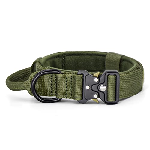 YoothBro Puppy Taktisches Hundehalsband, 2,5 cm, K9, Militär-Nylonhalsband mit robuster Metallschnalle für mittelgroße und große Hunde, Grün, S YoothBro Puppy Taktisches Hundehalsband, 2,5 cm, K9, Militär-Nylonhalsband mit robuster Metallschnalle für mittelgroße und große Hunde, Grün, S von YoothBro