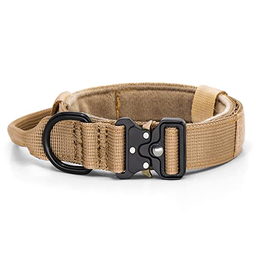 YoothBro Puppy Taktisches Hundehalsband, 2,5 cm, K9, Militär-Nylonhalsband mit robuster Metallschnalle für mittelgroße und große Hunde, Braun, S YoothBro Puppy Taktisches Hundehalsband, 2,5 cm, K9, Militär-Nylonhalsband mit robuster Metallschnalle für mittelgroße und große Hunde, Braun, S von YoothBro