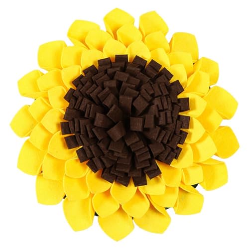 Yopeissn Schnüffelmatte für Hunde, Nasengeruchstraining, Schnüffelpad, Futternapf für Langsames Fressen, Futterspender, Stressabbau, Sonnenblumen-Puzzle, Einfache Installation von Yopeissn