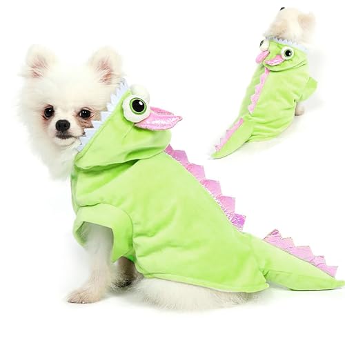 Yoption Hund Katze Dinosaurier Kostüme, Halloween Weihnachten Haustier Welpen Cosplay Kleid Hoodie Lustige Kleidung (XL) von Yoption
