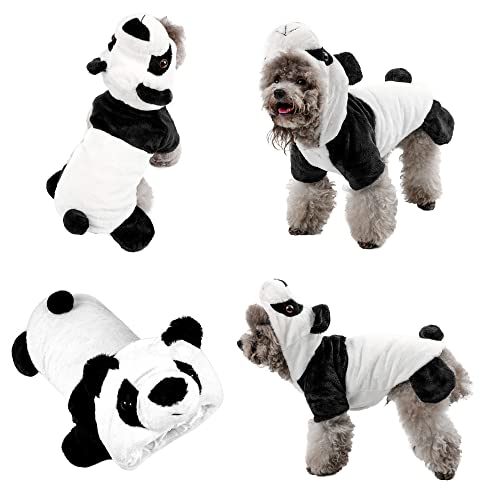 Yoption Hund Katze Panda Kostüme, Haustier Halloween Weihnachten Cosplay Kleid Hoodie Lustige Outfits Kleidung für Welpen Hunde Kätzchen (L) von Yoption