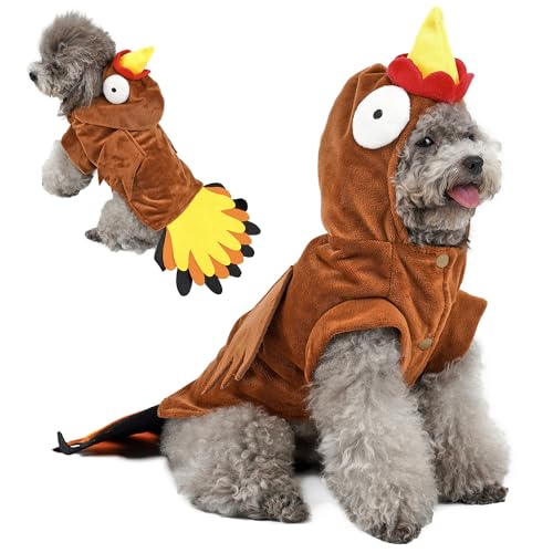 Yoption Hund Katze Truthahn Kostüme, Haustier Halloween Thanksgiving Cosplay Kleid Hoodie Lustige Outfits Kleidung für Welpen Hunde (L) von Yoption