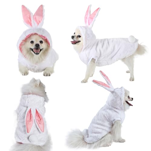 Yoption Hunde-/Katzen-Hasen-Kostüm, lustiges Kaninchen-Kostüm, Cosplay, Hund, Katze, Haustier, Halloween, Weihnachten, Ostern, Kapuzenpullover, Kleidung, Party-Kostüm, Outfits (L) von Yoption