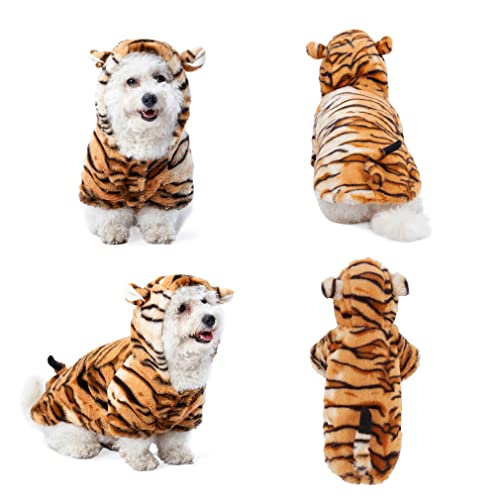 Yoption Hunde-Tiger-Kostüme für Haustiere, Halloween, Welpen, Cosplay, Kleidung, lustige Kleidung (L) von Yoption