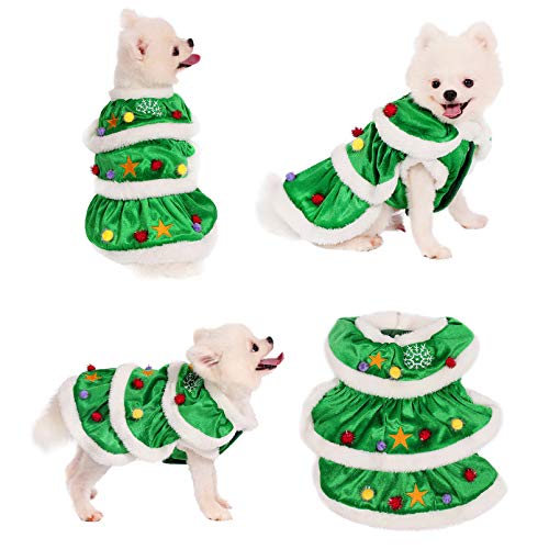 Yoption Weihnachtskostüm für Hunde und Katzen, lustiges Weihnachts-Kostüm, Cosplay-Kleid, Outwear, Mantel mit Kapuze, Größe S von Yoption