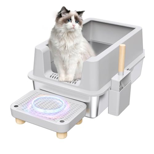 Katzentoilette aus Edelstahl, XXL Groß Katzentoilette Antihaft Glatte Oberfläche, Hohen Wandkanten, Antihaftbeschichtet, Auslaufsicher und Leicht zu Reinigen, 60x 40x 30CM Katzentoilette aus Edelstahl, XXL Groß Katzentoilette Antihaft Glatte Oberfläche, Hohen Wandkanten, Antihaftbeschichtet, Auslaufsicher und Leicht zu Reinigen, 60x 40x 30CM von Yopyuenn