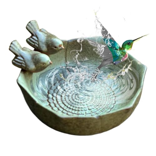 Yorajuy Keramik-Vogeltränke, dekorative Futterschale für den Außenbereich, künstlerische Vogelfutterstation, Vogeltränke, Hofdekoration für Kolibris, , Schmetterlinge, Eichhörnchen von Yorajuy