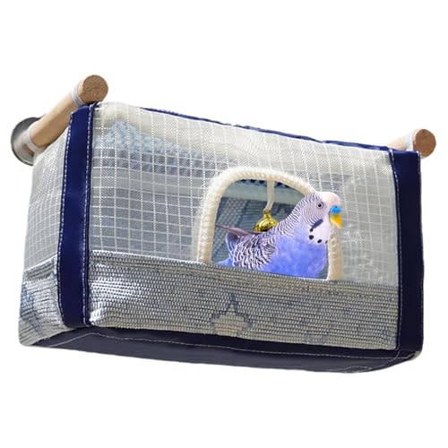 Yorajuy Papageiennest für Käfig, Vogelbett für Käfig - Atmungsaktives Hänge-Vogel-Kuschelhäuschen mit Glocke - Vogelkäfig-Zubehör für Papageien, Nymphensittiche, Sittiche Yorajuy Papageiennest für Käfig, Vogelbett für Käfig - Atmungsaktives Hänge-Vogel-Kuschelhäuschen mit Glocke - Vogelkäfig-Zubehör für Papageien, Nymphensittiche, Sittiche von Yorajuy