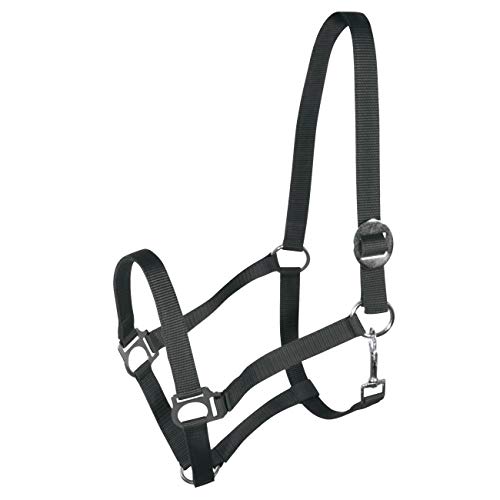 York Nylonhalfter Halfter Genickstück Verstellbar durch Schiebeschnalle Harmony Pferdehalfter (Cob, dunkelgrau) von York Fitness