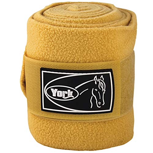 York Bandagen Micro -Fleecebandagen 4er Set Fleece Beinschutz Pferd (Honey Gold) von York