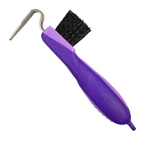 York Hufkratzer Axel für Pferde Grooming Tools Pferdehufkratzer mit Gummi Handgriff (violett) von York