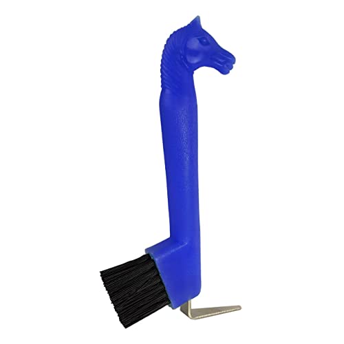 York Hufkratzer für Pferde Grooming Tools Pferdehufkratzer mit Pferdekopf als Griff (blau) von York