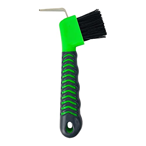 York Hufkratzer für Pferde mit Gummigriff Grooming Tools Rutschfester Gummigriff (grün) von York