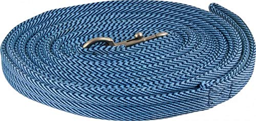 York Longe Longierleine für Pferde Stripe Softlonge Pferdelonge für Reitsport 8,5m (Jeansblau) von York