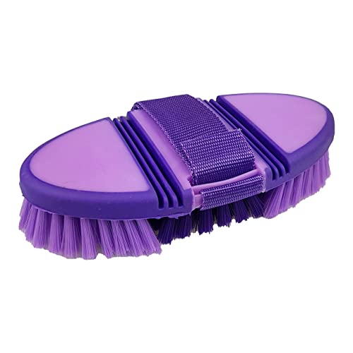 York Pferdebürste Kardätsche Flexi Soft Axel Pferdestriegel Pferdepflege (lila) von York