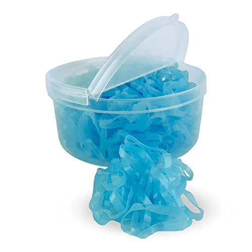 York Silikon Mähnengummis Gummis für Mähne breite Gummis elastische Bänder mit Box (hellblau) von York