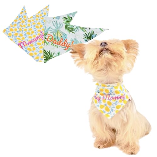 YorkieGogo Halstücher aus Baumwolle für kleine Hunde, Katzen und Kaninchen, Größe S und XS, Urlaubsstil, handgefertigt, Größe XS, Urlaub, 2 Stück (Small, Urlaub) von YorkieGogo