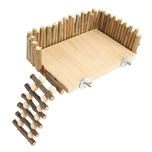 Hamsterplattform, Kletterzubehör, Kleiner Haustierspielplatz, Hamster-Klettergerüst aus Holz mit Zaun für Parror, Rennmaus, Eichhörnchen, Ratte, Hamster, Goldbär, Vogel (Schraubentyp) von Yosoo Health Gear