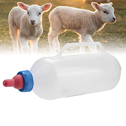 Lammmilch-Futterspender mit Griff und Gumminippel, 1L-Lamm-Futterflasche, Aufzuchtflasche, Schaf-Ziegen-Milch-Trinkflasche, Kuh-Fütterungsvorrichtung, Vieh-Futterautomaten für die Aufzucht von von Yosoo Health Gear