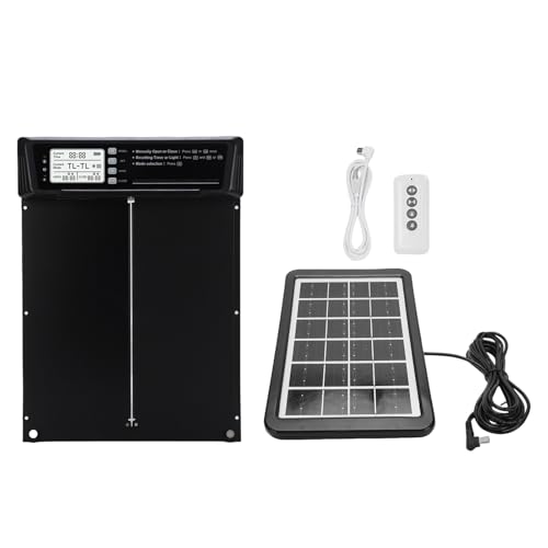 Yosoo Health Gear Automatische Hühnerkoop -Tür Solar Angetrieben, LCD -Bildschirm Elektrisches Auto mit Timer -Lichtsensor, Aluminium Wiederaufladbare Opener -Fernbedienung Controlaluminium von Yosoo Health Gear
