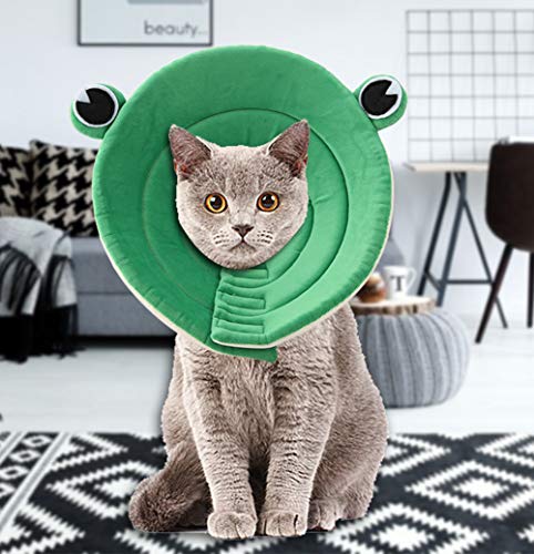 Verstellbarer Anti-Leck-Ring für Haustiere, Atmungsaktives Halsband aus Schwammmaterial für Hunde und Katzen, Niedliches Dekor mit Wiederverwendbarem Design, Verstellbare Größe von Yosoo