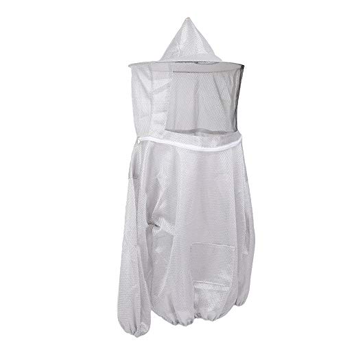 Abnehmbarer Hut-Bienenanzug mit Hochauflösendem Schleier, Elastischen Bündchen und Reißverschluss, Graue Sonnenschutzjacke, XL-Größe von Yosoo